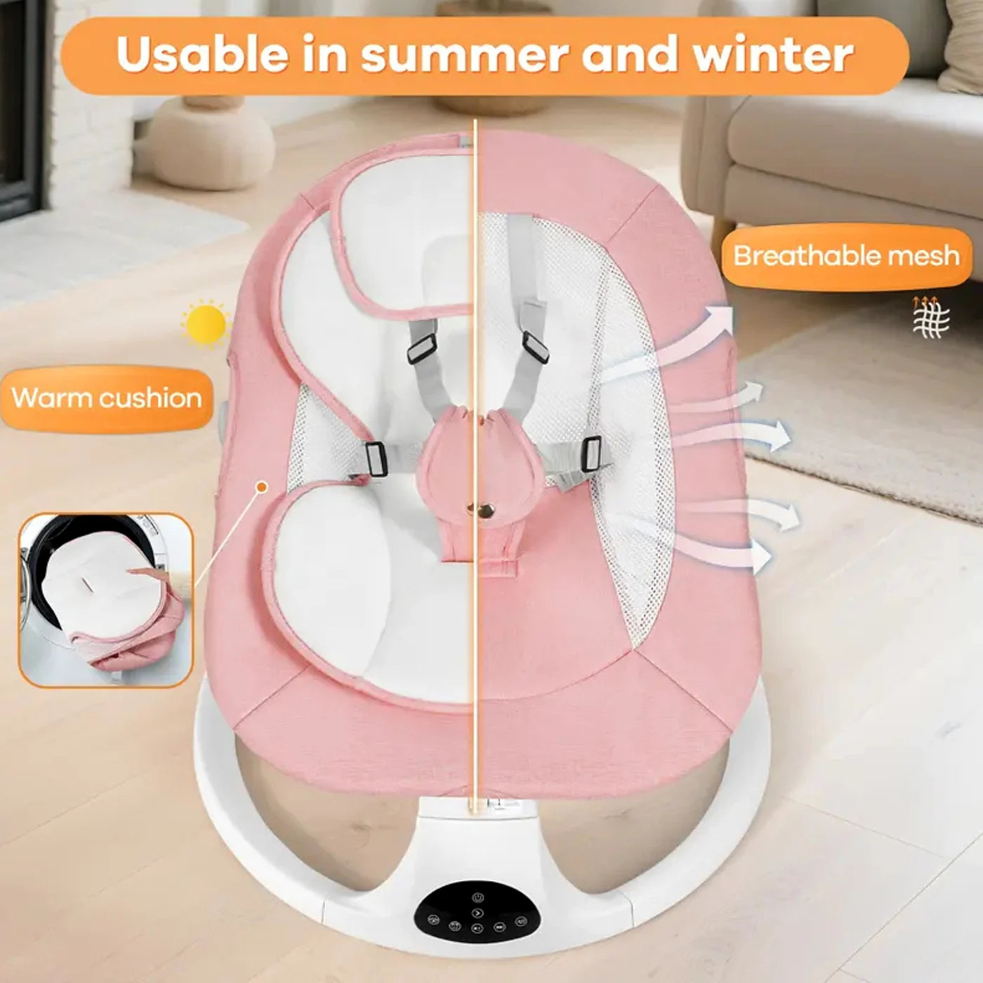 [FAST SALE] Baby Electric Bouncer Swing with 5 Speeds, Bluetooth Music, Remote Control & Adjustable Backrest