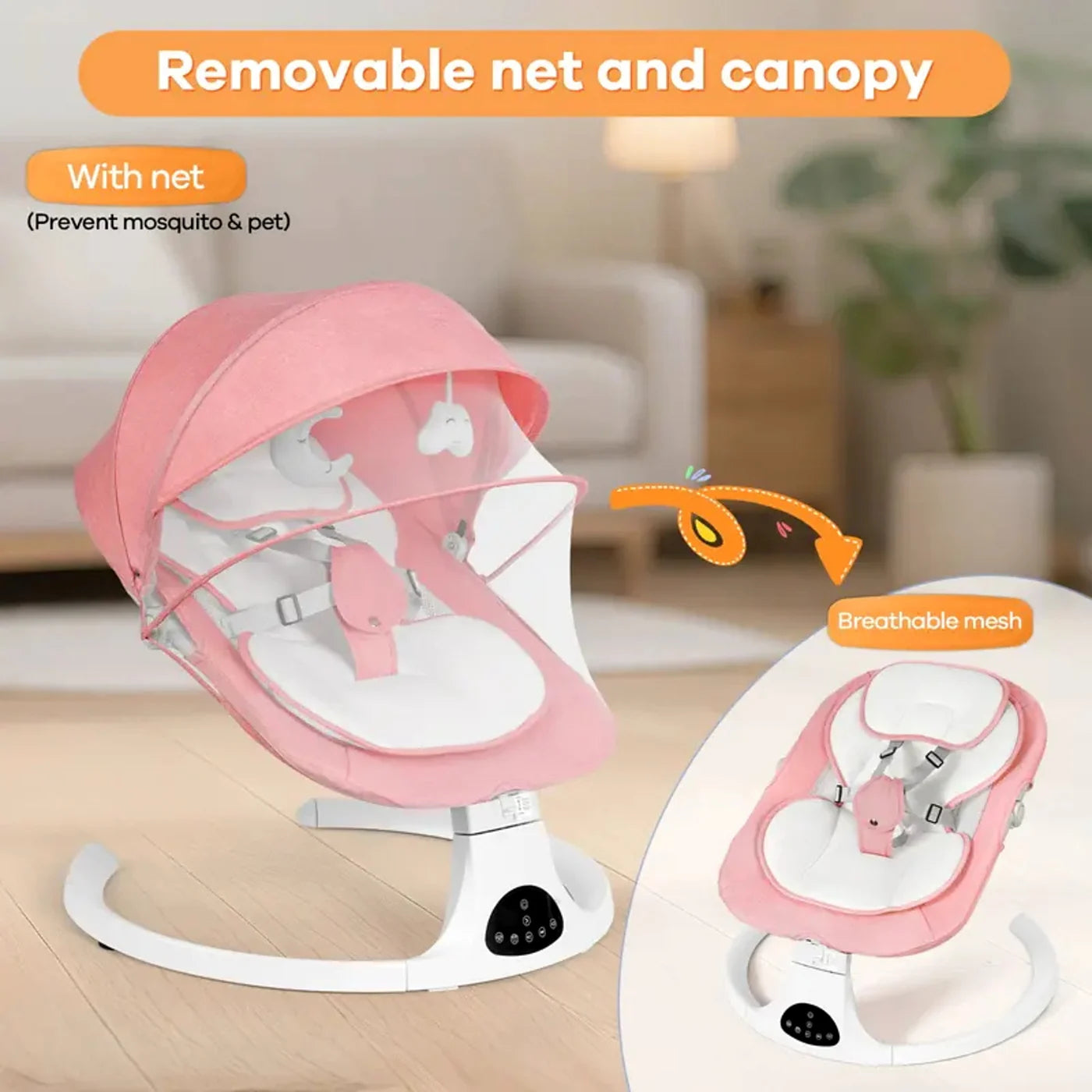 [FAST SALE] Baby Electric Bouncer Swing with 5 Speeds, Bluetooth Music, Remote Control & Adjustable Backrest