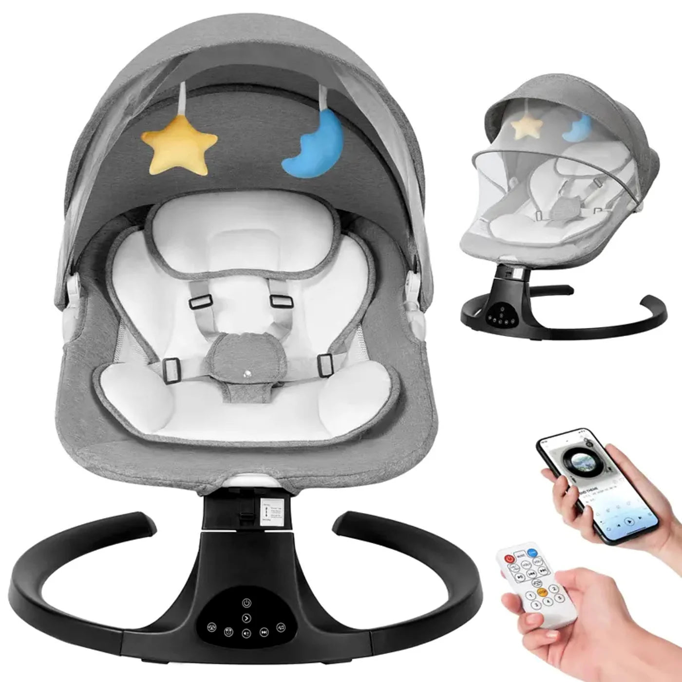 [FAST SALE] Baby Electric Bouncer Swing with 5 Speeds, Bluetooth Music, Remote Control & Adjustable Backrest